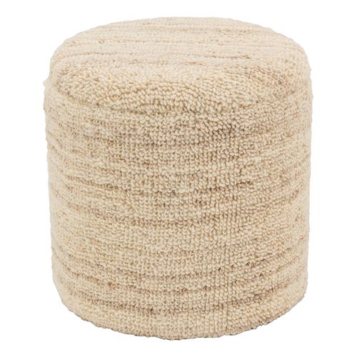Pouf / Coffre En Laine Bouclette Petit