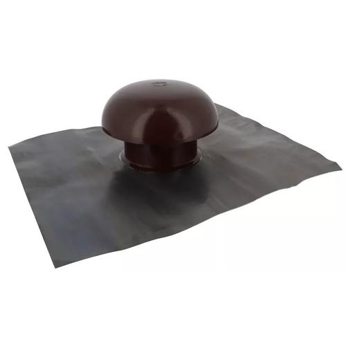 Chapeau de ventilation marron Ø100 mm NICOLL avec collerette d'étanchéité - CDT10