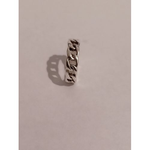 Bague Métal Argenté, Chaine,Taille 17.2