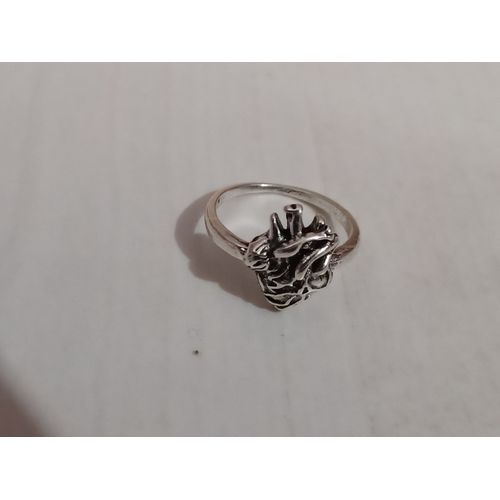 Bague Métal Argenté, Coeur,Taille 17.83