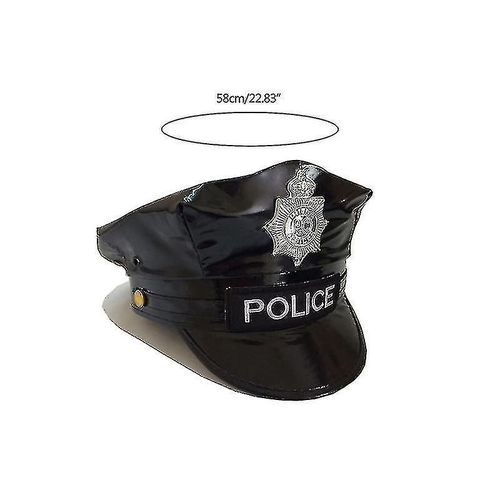 Chapeaux D¿Uniforme Pour Le Chapeau Et L¿Insigne De L¿Officier De Police Pour Le Costume De Police Femmes Gavroche Chapeau Mascarade Habiller Boîte De Nuit-Yh