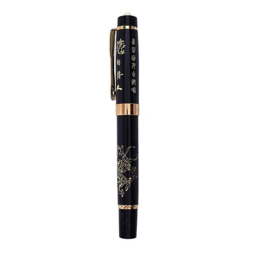 Luoshi Stylo À Bille 818 Avec Stylo Motif Dragon Chinois - Noir