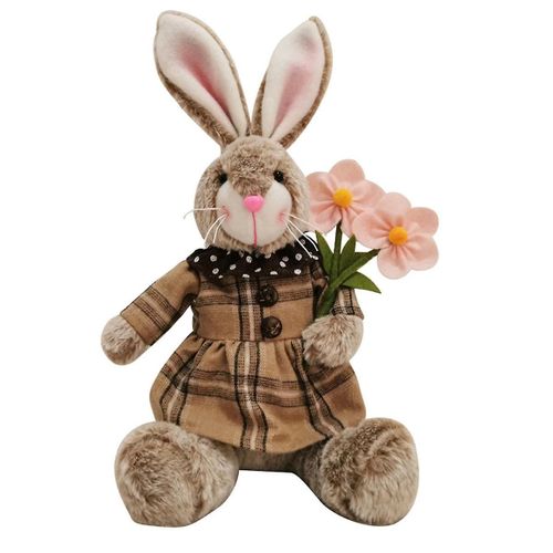Lapin De Pâques En Peluche, Lapins Faits À La Main, Lapins Panier De Pâques, Figurine Mignonne De Cotillon De Fête, Printemps Table Vacances Decorb