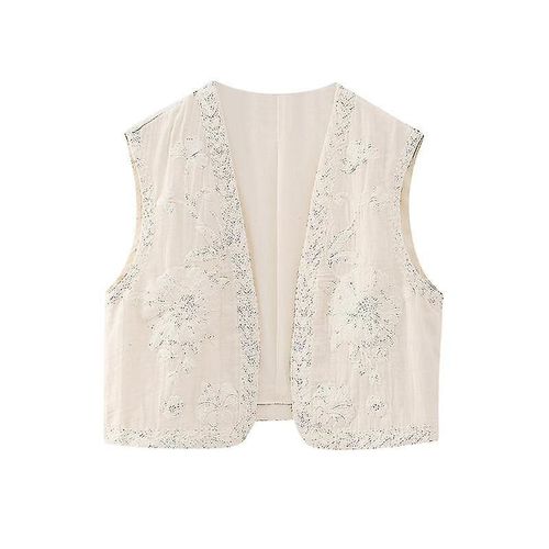 Gilet De Style National Brodé De Fleurs Pour Femmes