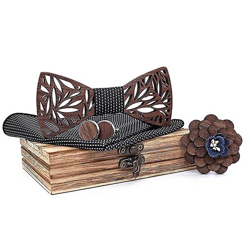 Classique Fait À La Main Hommes N?ud Papillon Cravate Manchette Corsage Carré Foulard Set