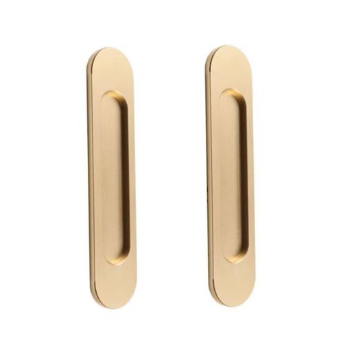 Poignée De Traction De Porte Auto-Collante Ovale Porte Coulissante Tire Pour Portes Coulissantes Armoires Armoires En Alliage D¿Aluminium Poignées De Barre D¿Appui (2pcs, Or)