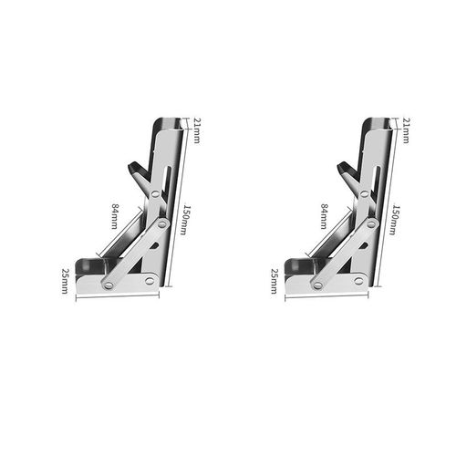 Support d'étagère pliant en acier inoxydable Argent