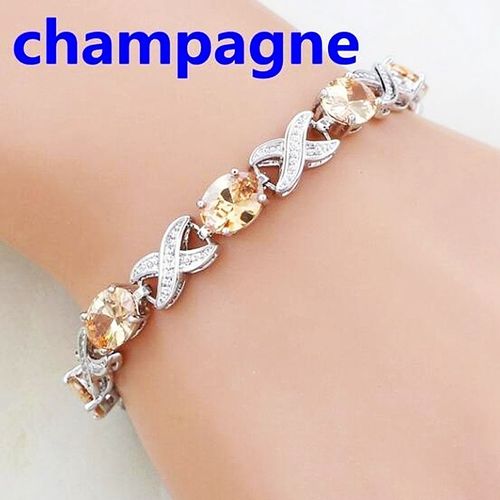 Bracelet À Maillons Croisés En Cristal Narvert Élégant Pour Femme,Accessoires De Mode De Luxe,Bracelet De Tennis,Fête De Mariage,Bijoux De Soirée