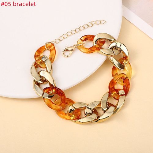 Bracelet En Acrylique Vintage Pour Femme,Breloque Épissée,Optique Épaisse,Bracelets En Résine Verte,Collier,Bracelet Bijoux