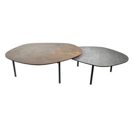 Tables Basses Gigognes Modernes En Céramique Rouille Et Grise