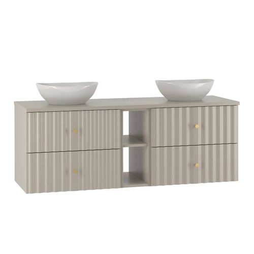 Meuble Double Vasque Stratifiés Beige