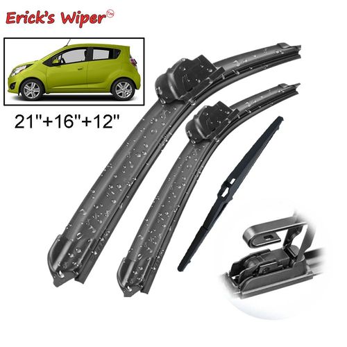 Kit D'essuie-Glace Avant Et Arrière,Pour Chevrolet Spark M300 2009 - 2015,Pare-Brise,Fenêtre,21 ""+ 16"" + 12