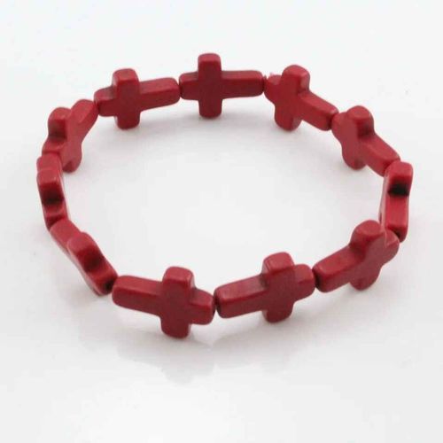 Bracelets De Croix De Perles De Pierre De Charme Pour Les Femmes Et Les Hommes,Bracelet De Boule Perlée Colorée,Fête Faite À La Main,Bijoux De Mode