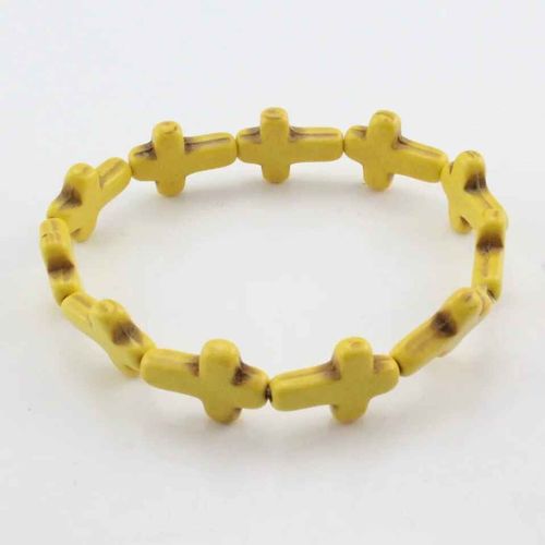 Bracelets De Croix De Perles De Pierre De Charme Pour Les Femmes Et Les Hommes,Bracelet De Boule Perlée Colorée,Fête Faite À La Main,Bijoux De Mode