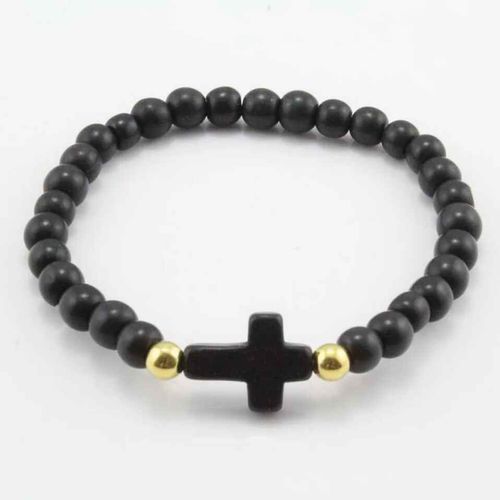 Bracelets De Croix De Perles De Pierre De Charme Pour Les Femmes Et Les Hommes,Bracelet De Boule Perlée Colorée,Fête Faite À La Main,Bijoux De Mode