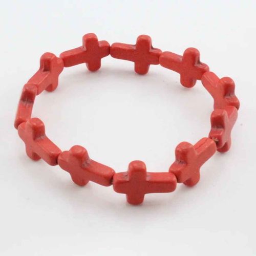 Bracelets De Croix De Perles De Pierre De Charme Pour Les Femmes Et Les Hommes,Bracelet De Boule Perlée Colorée,Fête Faite À La Main,Bijoux De Mode
