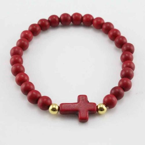 Bracelets De Croix De Perles De Pierre De Charme Pour Les Femmes Et Les Hommes,Bracelet De Boule Perlée Colorée,Fête Faite À La Main,Bijoux De Mode