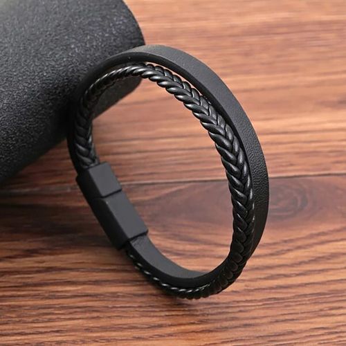 Bracelet En Cuir Pu Double Couche Multicolore Pour Hommes,Montrant Le Charme Des Hommes,1pc
