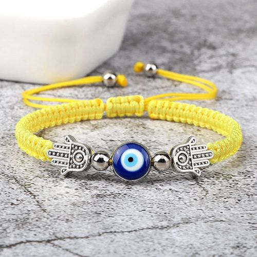 Bracelet Pendentif Main De Fatima Pour Hommes Et Femmes,Bleu Turc,Mauvais ?il,Ultressée Rouge Porte-Bonheur,Bijoux De Couple Réglables Faits À La Main