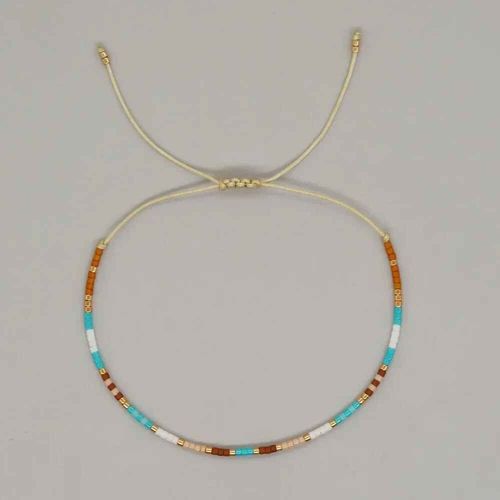 Bracelets De Perles Boho Chic Pour Femmes,Tour De Cou Bohème Réglable,Breloques Colorées,Cadeau De Fête,Mode