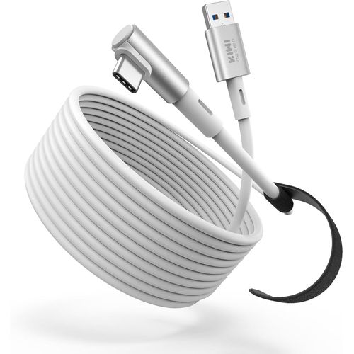 5m Câble Link Compatible Avec Meta Quest 3s/Quest 3, Quest 2/Pro/Pico 4 Pc Steam Vr Accessoires, Câble De Liaison Usb 3.0 Super Rapide De 5gbps (Blanc)
