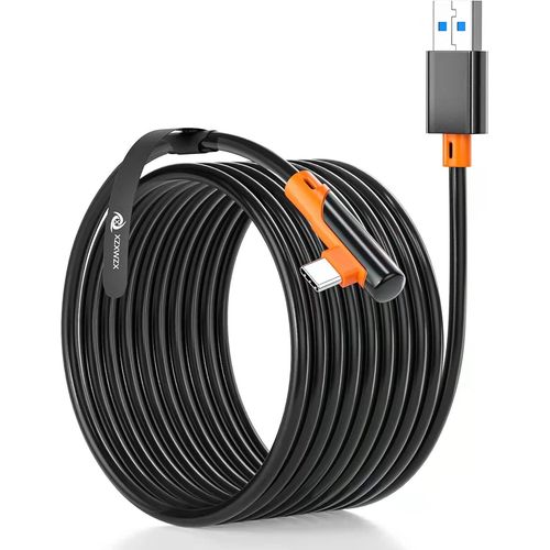 Link Cable 5m Compatible Avec Meta Quest 3,Quest 2/Pro,Pico 4 Et Pc/Steam Vr Accessories, Usb 3.0 Vers Usb C Charge Rapide, Câble De Transfert De Données Pc Haute Vitesse, Noir