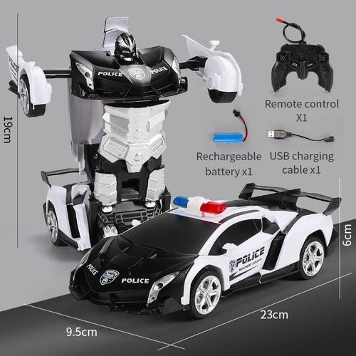 278 noir et blanc - Jouet de dformation tlcommand en un clic, Voiture aste, Modle de robot, 1:18
