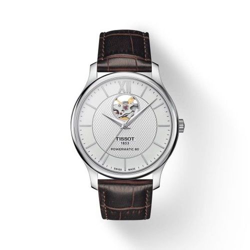 Montre Tissot Tradition Powermatic 80 "Open Heart" Bracelet Cuir Noir