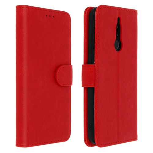 Étui Xiaomi Redmi 8 Et 8a Housse Intégrale Porte-Cartes Fonction Support Rouge