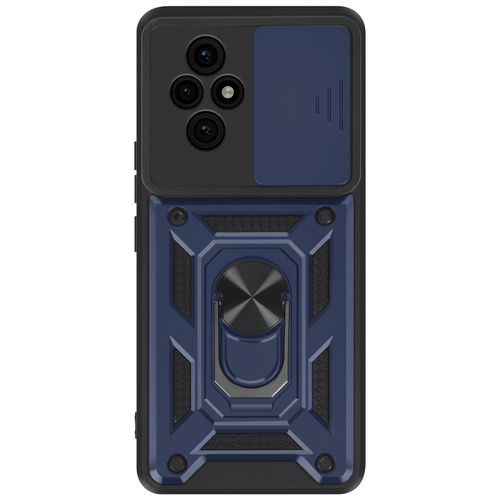 Coque Pour Honor 200 Bague Support Cache Caméra Coulissant Mayaxess Bleu Nuit