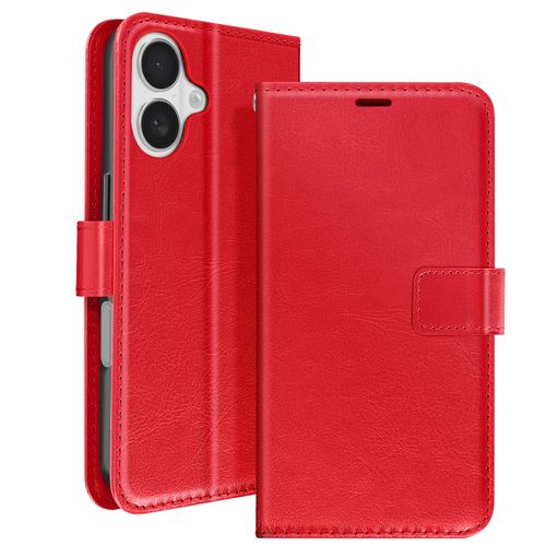 Étui Pour Iphone 16 Portefeuille Avec Dragonne Mayaxess Rouge