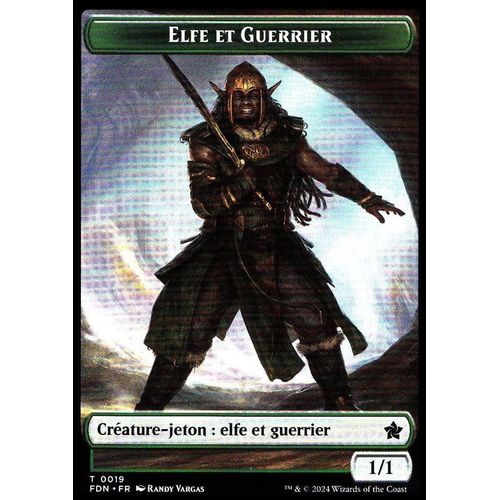 Token - Elfe Et Guerrier / Raton-Laveur - Magic - Fondations Vf - 19-20 - Recto/Verso