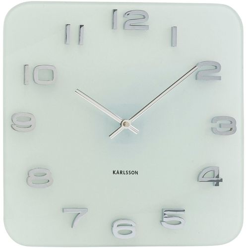 Horloge carrée vintage en verre 35 cm Blanc