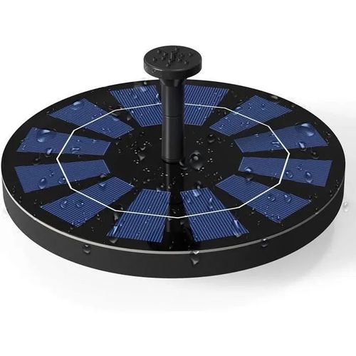 2.5W Pompe de Fontaine Solaire avec batterie secours intégrée Kit de Pompe à eau alimentée à l'énergie solaire extérieure pour Bain d'oiseau