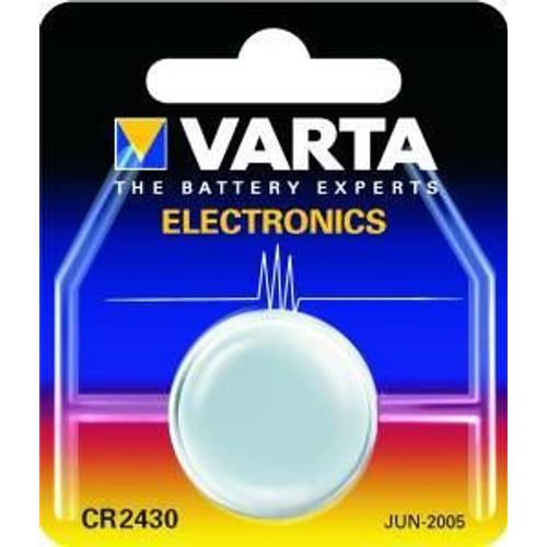 Pile bouton Lithium type CR 2430 VARTA, tension : 3 Volts
