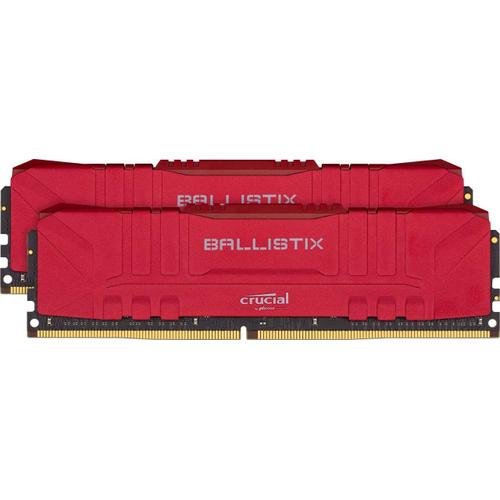 Mémoire DIMM DDR4 3200MHz Crucial, 32Gb (2x 16Gb) Ballistix Rouge (BL2K16G32C16U4R)