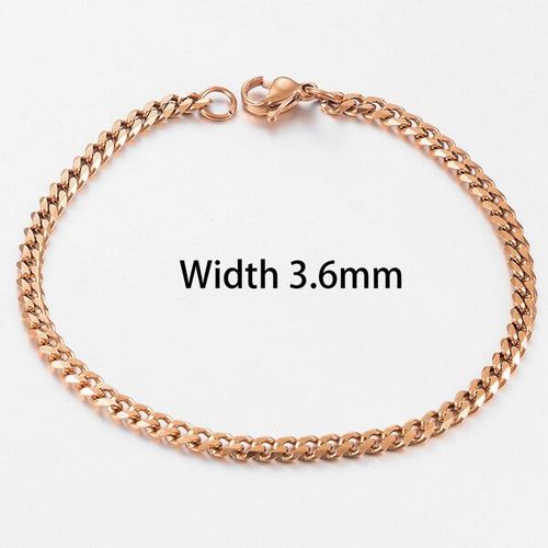 Gourmette Cubaine En Acier Inoxydable Pour Homme Et Femme,Bijoux De Poignet Unisexe,Cadeau De Ixsimple,Rose,Couleur,Main,Couple,3.6mm,5mm,7mm