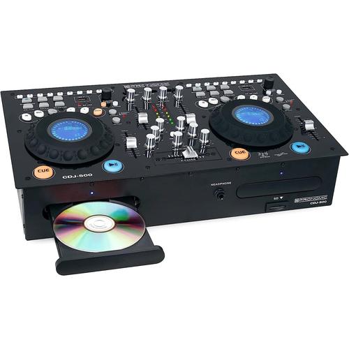 Lecteur double CD - Pronomic CDJ-500 - Platines Full-Station pour DJ, canaux CD, USB, lecteur SD et 2 canaux Line