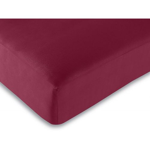 Drap Housse Rouge 140 X 190 Cm / 100% Coton / 57 Fils/Cm²