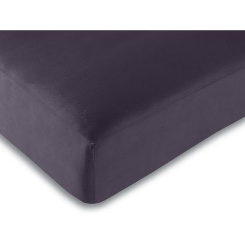 Drap Housse Prune 140 X 190 Cm / 100% Coton / 57 Fils/Cm²
