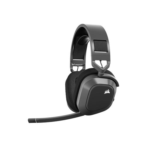 CORSAIR Gaming HS80 MAX WIRELESS - Micro-casque - circum-aural - 2,4 GHz - sans fil - USB - gris acier