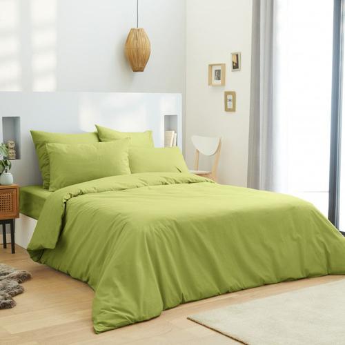 Housse De Couette Vert 260 X 240 Cm / 100% Coton / 57 Fils/Cm² Pour Lit 2 Places "King Size"