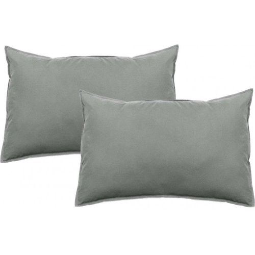 Lot De 2 Taies DOreiller Palace Pur Coton Teint Lavé 63 Fils/Cm² Vent Du Sud
