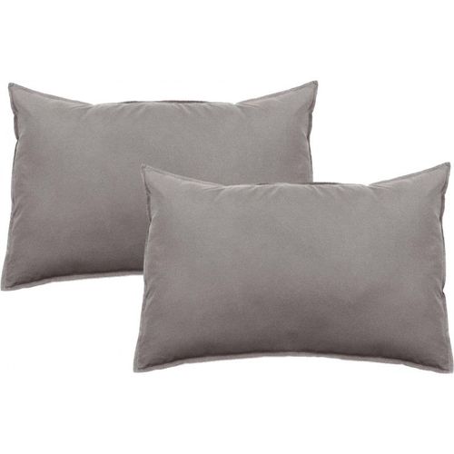 Lot De 2 Taies DOreiller Palace Pur Coton Teint Lavé 63 Fils/Cm² Vent Du Sud