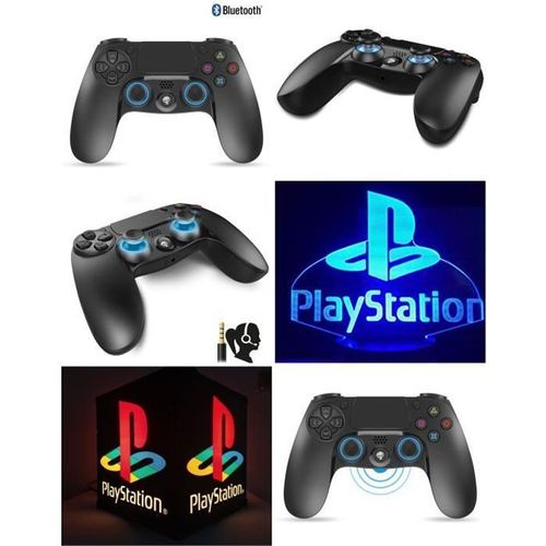 Manette Bluetooth Ps4 Playstation Manette Bt Noire 3.5 Jack - Bt Controller Black Pgp Pas Cher