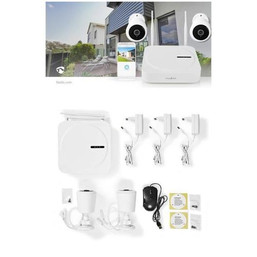 Système de surveillance de 2 caméras sans fil SmartLife Full HD 1080p IP65 Vision nocturne Blanc Compatible via Google Hub Android S
