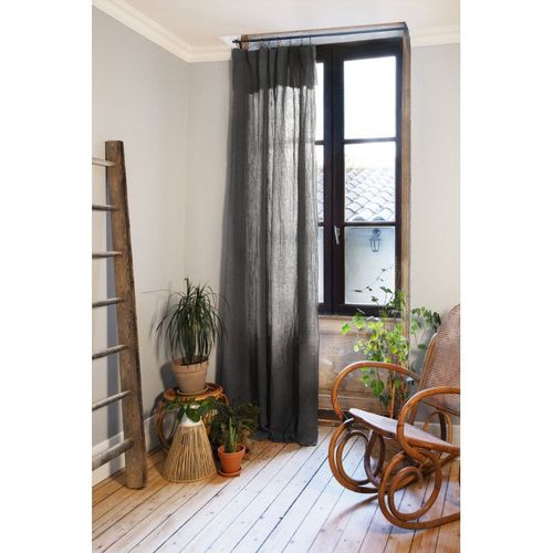 Rideau Ajustable + 8 Anneaux Pince "Gaîa" "Gaze De Coton"