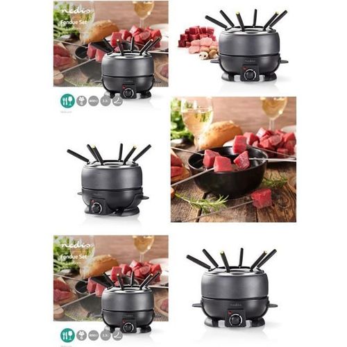 Appareil à Fondue 800W 6 personnes 2,3 L thermostat réglable PAS CHER IDEE CADEAU