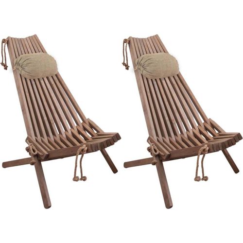 Chilienne En Bois Ecochair Avec Coussin (Lot De 2)