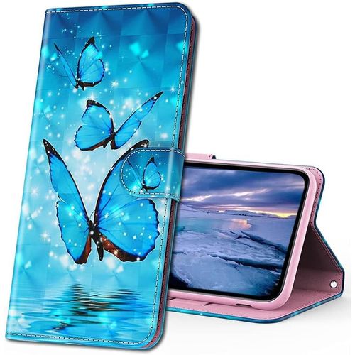 Nokia 5.4 ¿¿Tui ¿¿ Rabat 3d D¿¿Sign Portefeuille Housse [Magn¿¿Tique] [Fonction Stand] [Porte Carte] Pu Cuir Protection Coque Pour Nokia 3.4 / Nokia 5.4 Smartphone. Yx Butterfly Spring
